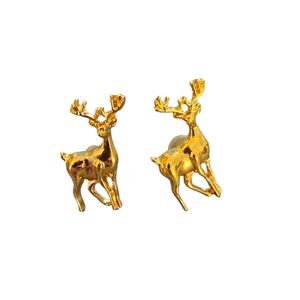 Gender Neutral Harry Potter Gold Stud Earrings With Patronus Stag/Deer Symbol.
